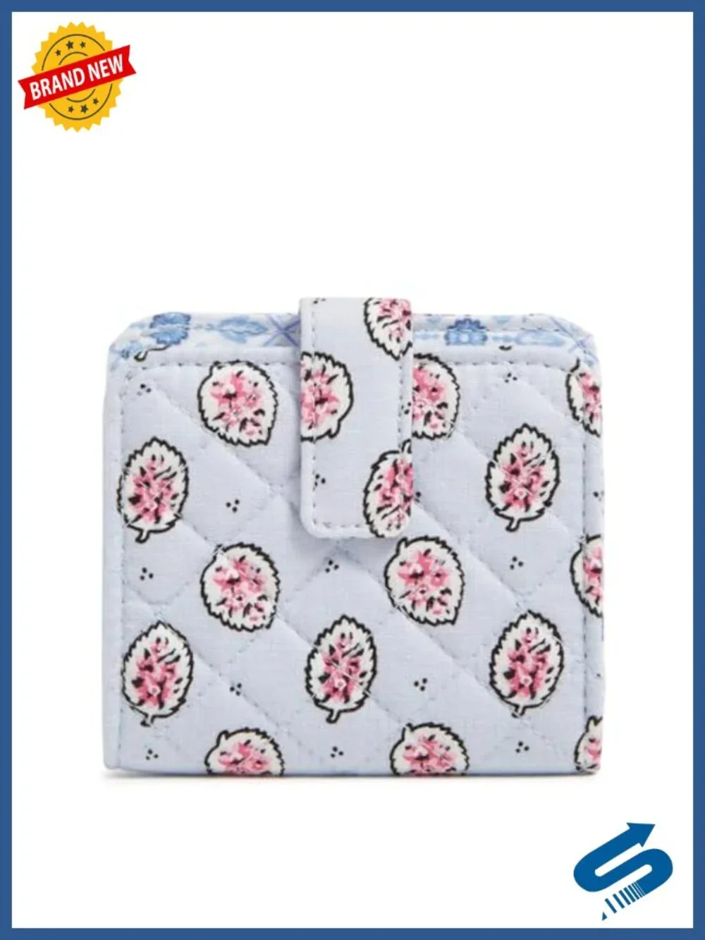 Vera Bradley Cotton RFID Finley Small Wallet Snap Closure 5 Card Slips